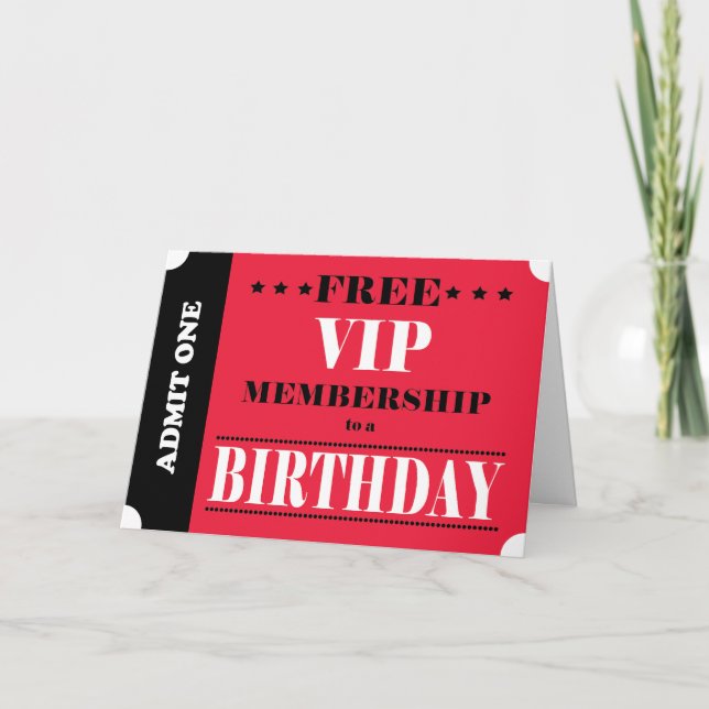 Cartão VIP Birthday Membership Card (Frente)