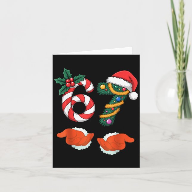 Cartão Viral 67 Candy Canes Christmas Tree With Hand Holi (Frente)