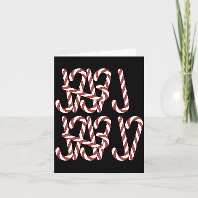 Cartão Viral 67 Candy Canes Tally Marks Xmas Holiday Teac (Frente)