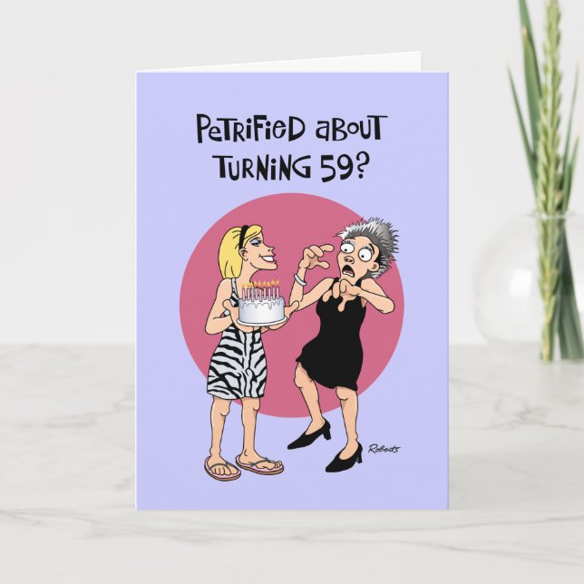 Cartão Virando 59 Novamente Aniversário Saudação (Frente)