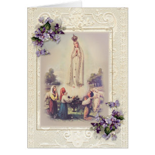 Cartão Virgem Abençoada Maria Imaculada Fátima do Cora