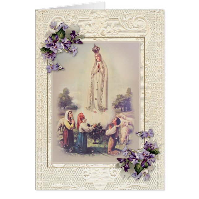Cartão Virgem Abençoada Maria Immaculada Fátima do Coraçã (Frente)