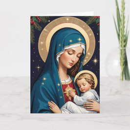 Cartão Virgem Abençoada Mary Natal Católico Tradicional
