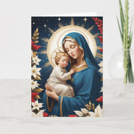 Cartão Virgem Abençoada Mary Natal Católico Tradicional