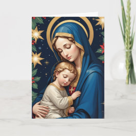 Cartão Virgem Abençoada Mary Natal Católico Tradicional