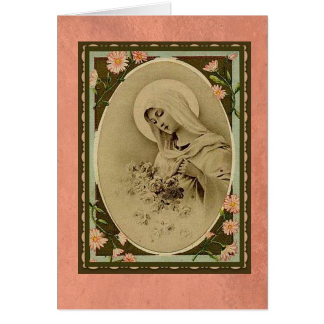 Cartão Virgem Abençoada Mary Religiosa Católica (Frente)