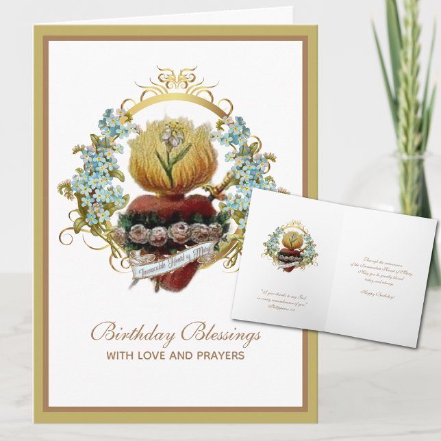 Cartão Virgem Católica Tradicional Mary Aniversário (Criador carregado)