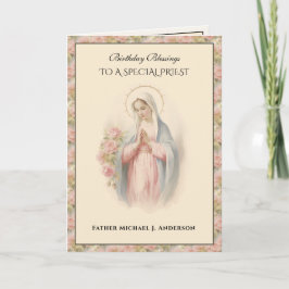 Cartão Virgem Floral Católica Mary Religiosa