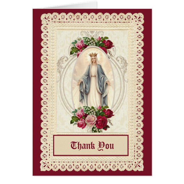 Cartão Virgem Funeral Tradicional Católica Mary Funeral (Frente)