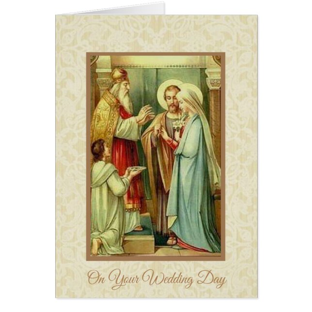Cartão Virgem Maria católica Joseph do noivado do (Frente)