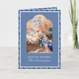 Cartão Virgem Maria de Anunciação Católica com Angel