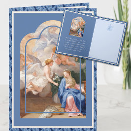 Cartão Virgem Maria de Anunciação Católica com Angel