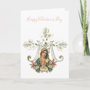 Cartão Virgem Maria Dia de os namorados Católico reli