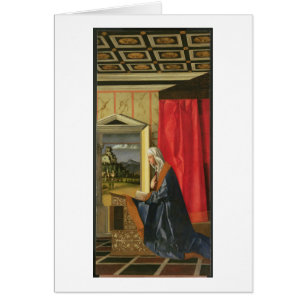 Cartão Virgem Maria, do diptych do aviso (óleo sobre