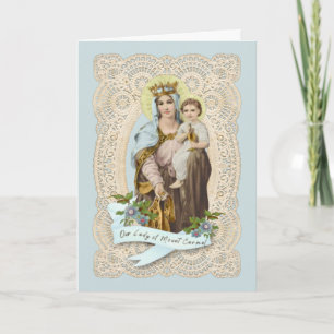 Cartão Virgem Maria Jesus Religioso Monte Carmelo