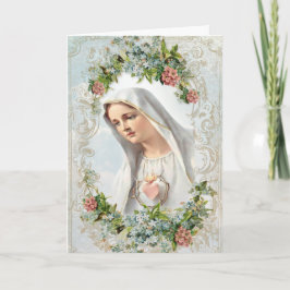 Cartão Virgem Maria Nossa Senhora de Fátima Floral Religi