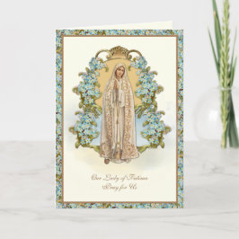 Cartão Virgem Maria Nossa Senhora de Fátima Religiosa Flo