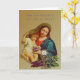 Cartão Virgem Maria Oração de Aniversário do Padre Católi (Yellow Flower)