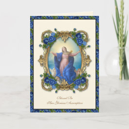 Cartão Virgem Maria Religiosa Floral Católica Assunção