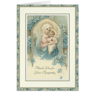 Cartão Virgem Maria Santíssima Condolências Funerais Reli