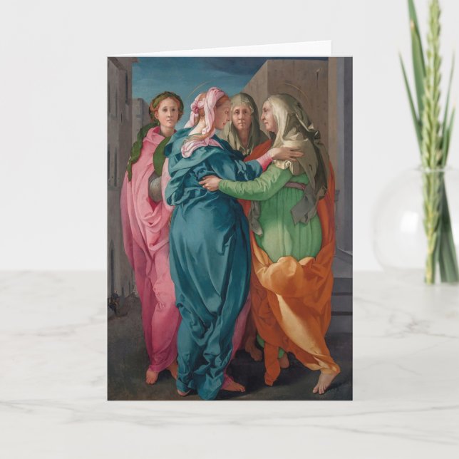 Cartão Virgem Maria Visitação a Ruas. Elizabeth Religião (Frente)