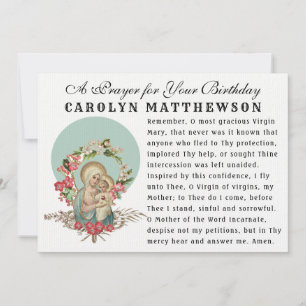 Cartão Virgem Mary Bebê Jesus Memória Católica Oração