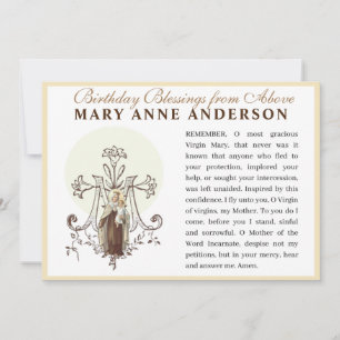 Cartão Virgem Mary Mt. Carmel Memória Católica Oração