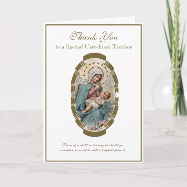 Cartão Virgem Mary Religiosa DCC Padre Professora Nun (Frente)