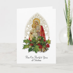 Cartão Virgem Natal Mary Bebê Jesus Religião Floral