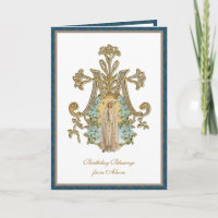 Virgem Religiosa Elegante Mary Fatima Card