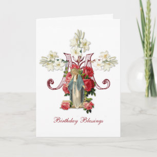 Cartão Virgem Religiosa Mãe Maria Vintage Católica