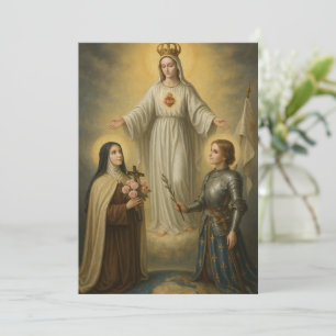 Cartão Virgem Religiosa Maria St. Therese Joana d'Arc 
