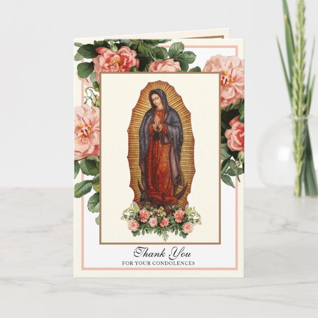 Cartão Virgem Religiosa Mary Guadalupe Funeral Católica C (Frente)