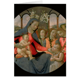 Cartão Virgin e criança com St John o baptista