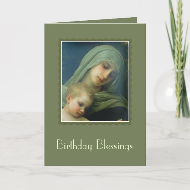 Cartão Virgin Madonna Mary com Jesus Filho Cristo (Frente)