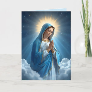 Cartão Virgin Mary Blue Sympathy