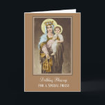 Cartão Virgin Mary Jesus Catholic Priest Birthday Prayer<br><div class="desc">Let these beautiful Blessed Virgin Mary, Queen of the Clergy cards express your appreciation to your Catholic priest friends on their birthday! All text and fonts can be modified.</div>