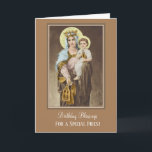 Cartão Virgin Mary Jesus Catholic Priest Birthday Prayer<br><div class="desc">Let these beautiful Blessed Virgin Mary, Queen of the Clergy cards express your appreciation to your Catholic priest friends on their birthday! All text and fonts can be modified.</div>