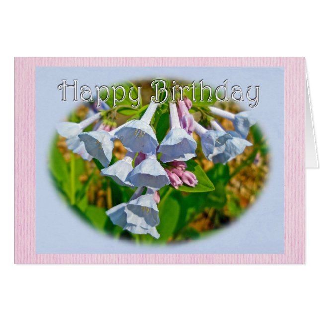 Cartão Virginia Bluebells Happy Birthday - Item Coordenad (Frente Horizontal)