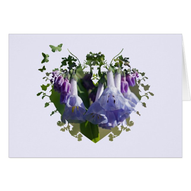 Cartão Virginia Bluebells Wildflorls (Frente Horizontal)