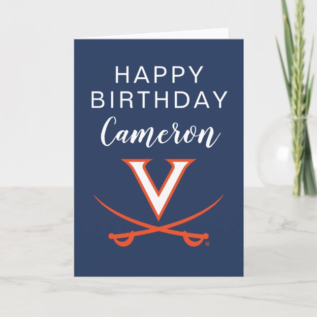 Cartão Virginia Cavaliers | Birthday (Frente)