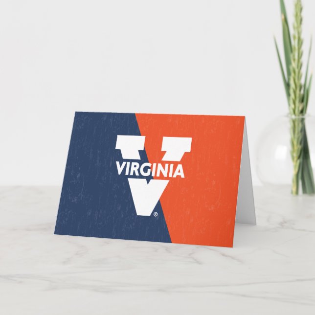 Cartão Virginia Cavaliers Color Block Distressed (Frente)