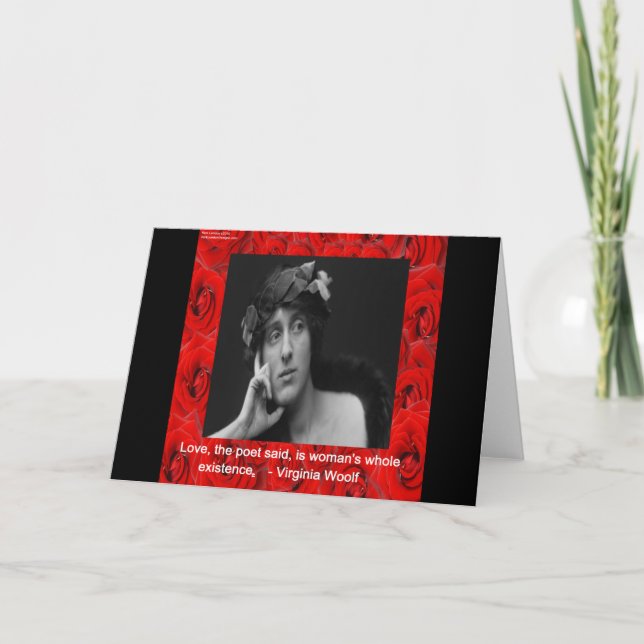 Cartão Virginia Woolf & Citação de Amor (Frente)