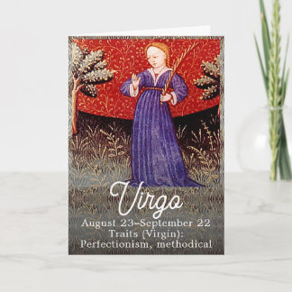 Cartão Virgo, a Festa de aniversário Virgem Zodiac Sinal