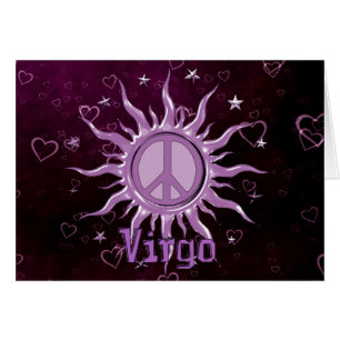 Cartão Virgo de Sun da paz