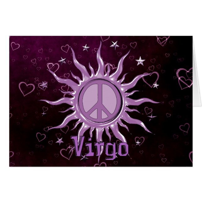 Cartão Virgo de Sun da paz (Frente horizontal)