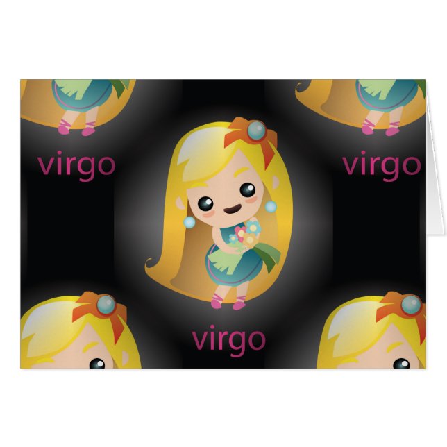 Cartão virgo kawaii (Frente Horizontal)