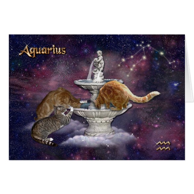 Cartão Virgo para Cat Lovers (Frente Horizontal)