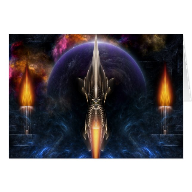 Cartão Visão Da Arte Fractal De Voo (Frente Horizontal)