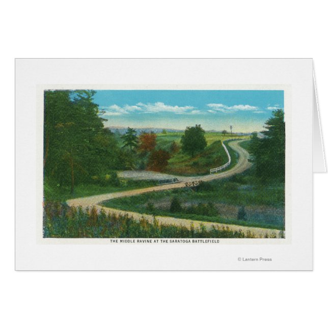 Cartão Visão da Ravina Média de Saratoga Battlefield (Frente Horizontal)